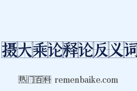 摄大乘论释论反义词是什么意思的图片